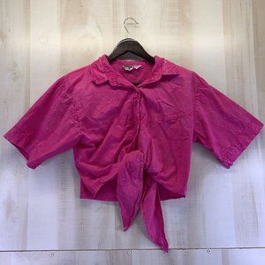 Vintage 1980-90s Womens Crop Tie Front Cotton  Top by Rame Size L-7038